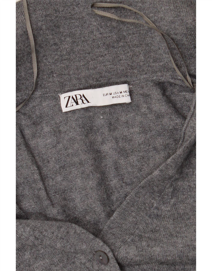 ZARA Cardigan court pour femme UK 12 Gris moyen