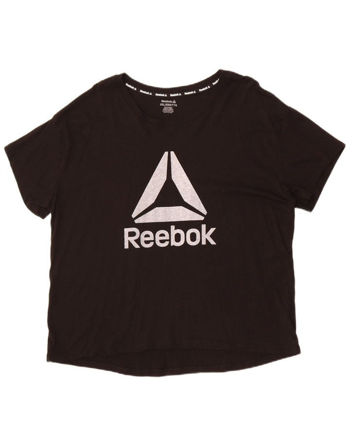 Reebok T-Shirt Graphique Homme Top 2XL Noir Coton