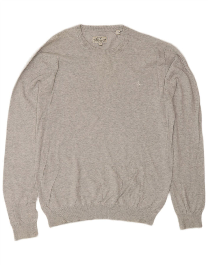 Jack Wills Pull à col rond pour homme en coton gris moyen