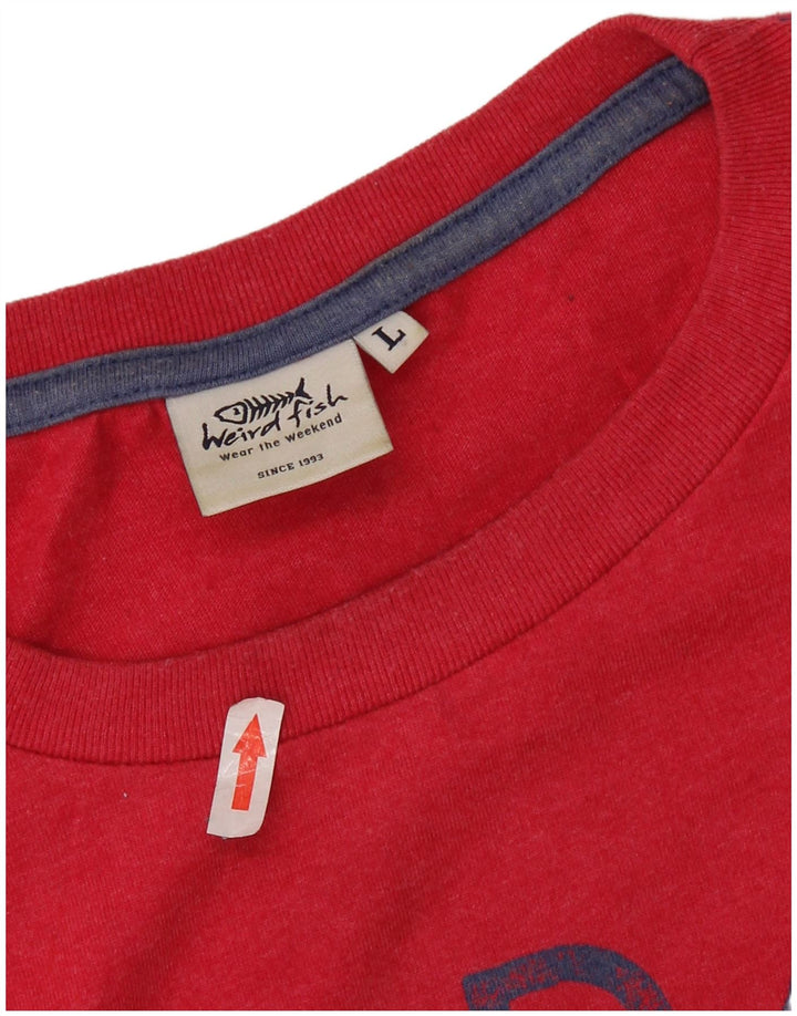 WEIRD FISH T-Shirt graphique pour hommes, grand coton rouge