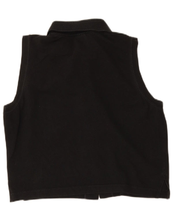Lacoste Womens Crop Chemise sans manches Blouse Taille 44 Grand Noir