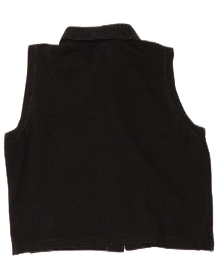 Lacoste Womens Crop Chemise sans manches Blouse Taille 44 Grand Noir