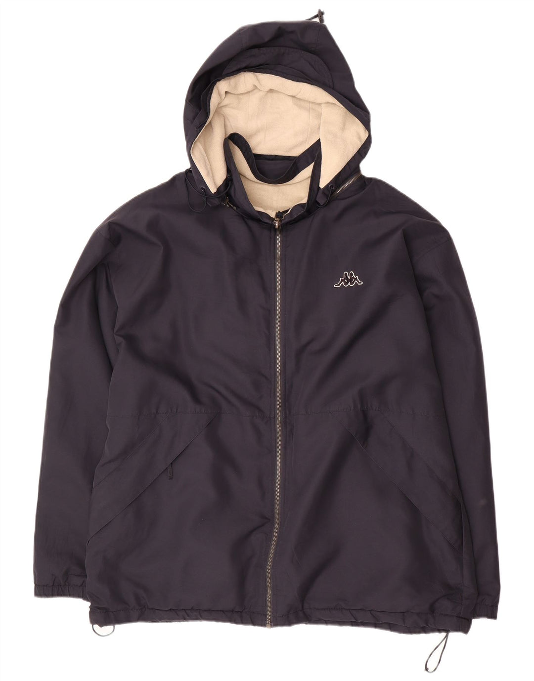 Kappa Veste réversible à capuche pour homme UK 40 Large Bleu marine Polyester