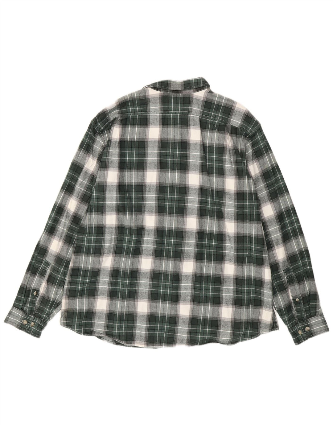 EDDIE BAUER Chemise en flanelle coupe décontractée pour homme XL en coton à carreaux verts