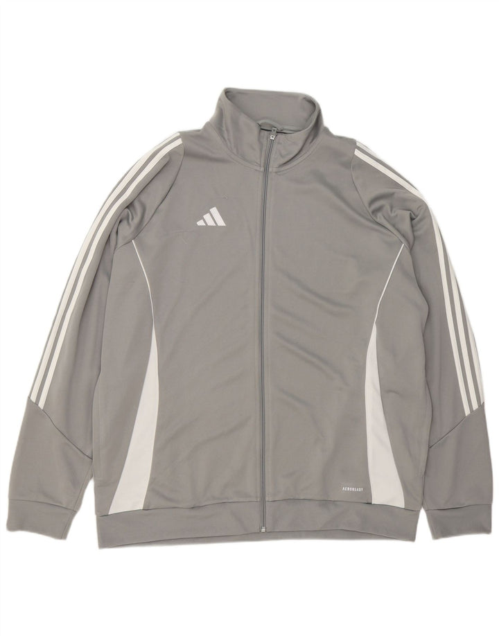 Adidas Hommes Aeroready Survêtement Top Veste 2XL Gris Colorblock Polyester