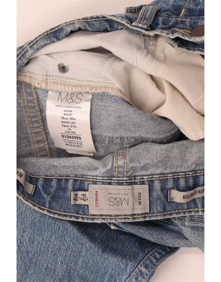 Marks & Spencer Jean droit régulier pour homme W30 L31 bleu coton