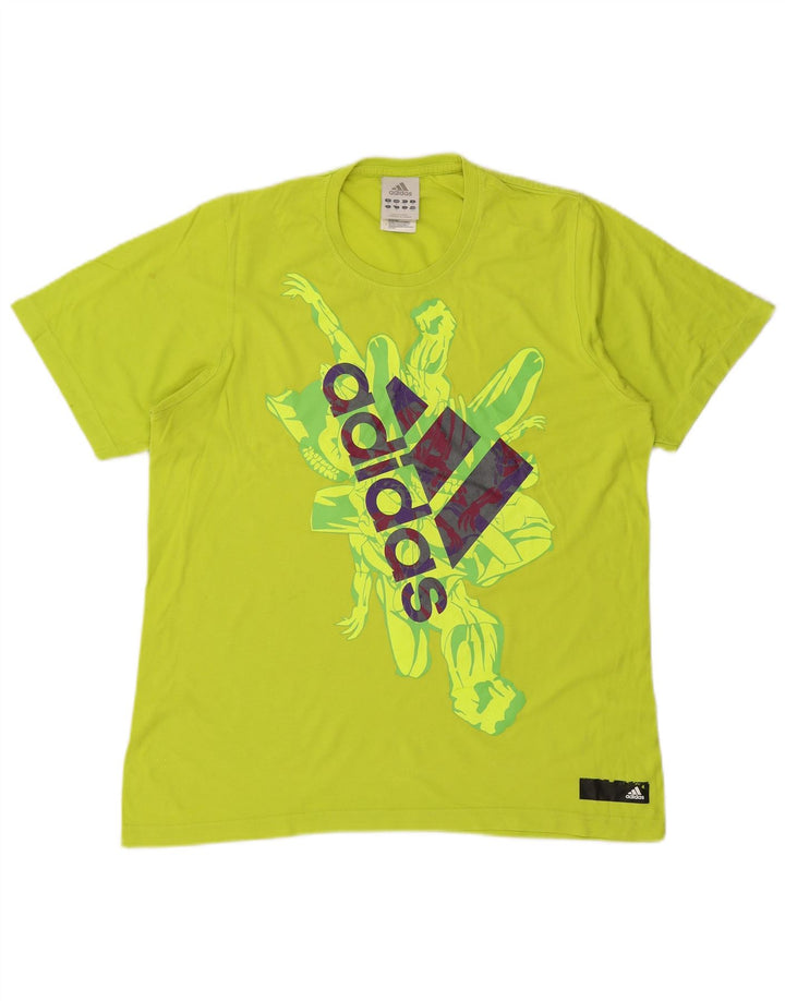 Adidas T-Shirt Graphique Homme Vert Moyen Coton