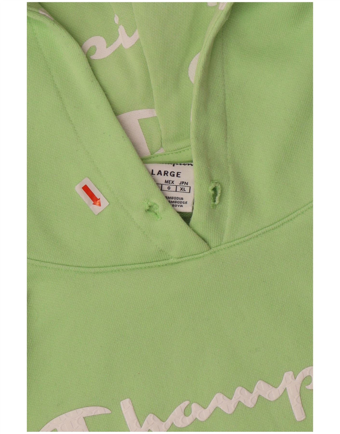 CHAMPION Pull à capuche graphique pour femme UK 16 Grand coton vert