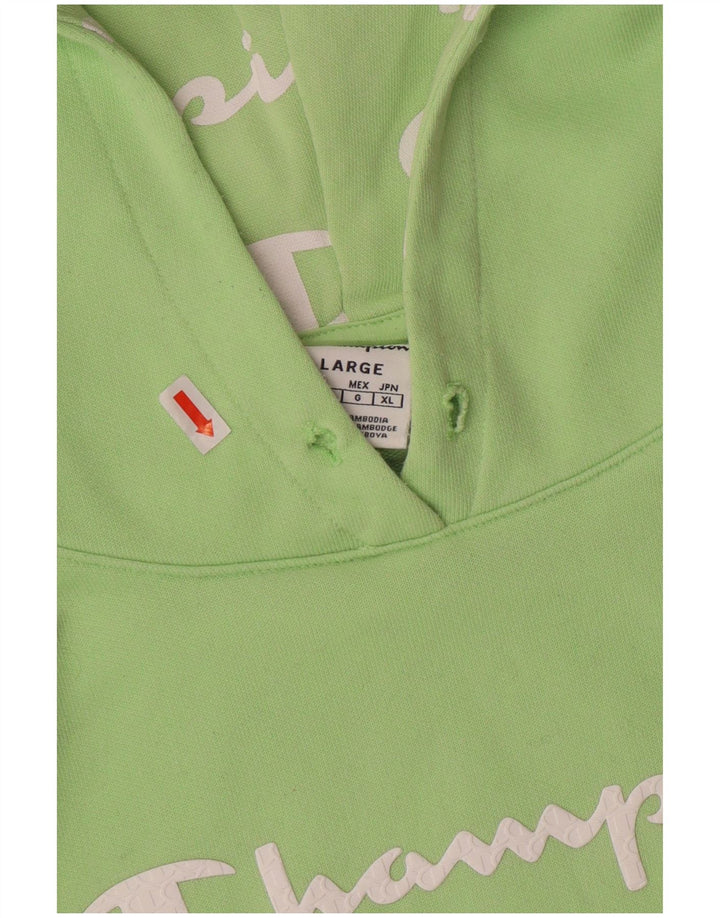 CHAMPION Pull à capuche graphique pour femme UK 16 Grand coton vert