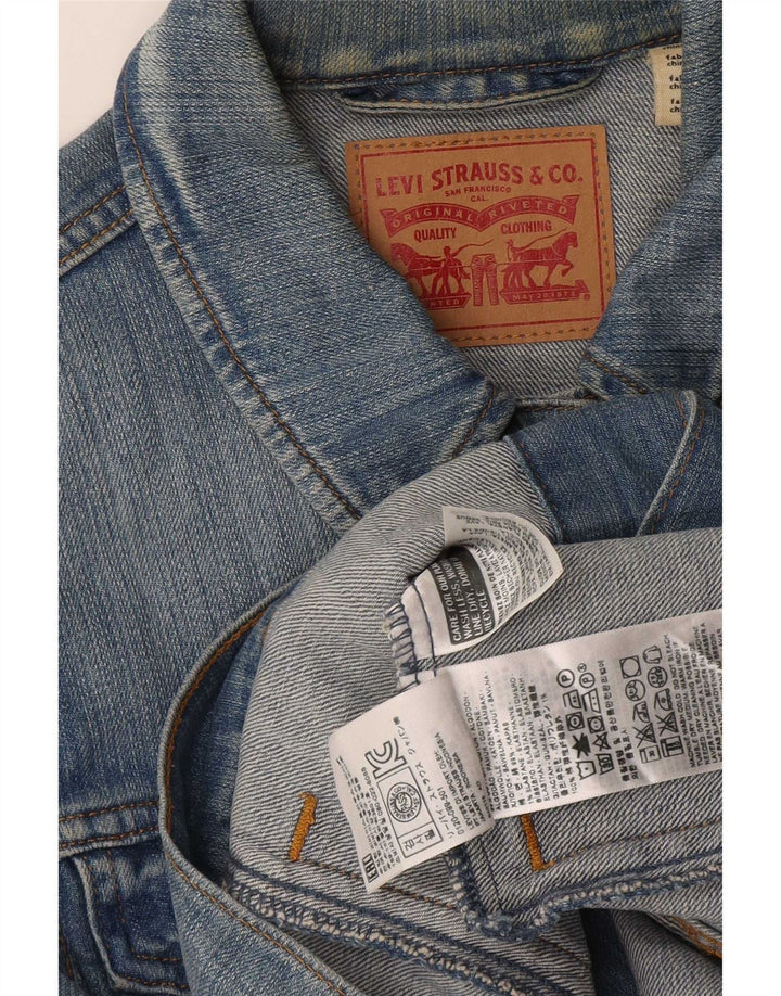 Levi's Veste en Jean Femme UK 12 Bleu Moyen Coton