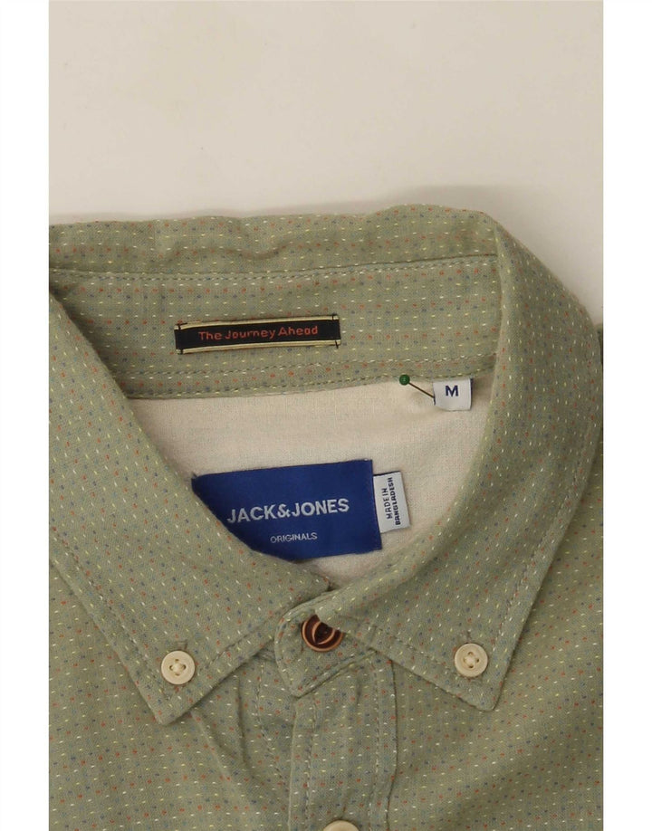 Jack & Jones Chemise à Manches Courtes Homme Vert Moyen Taché