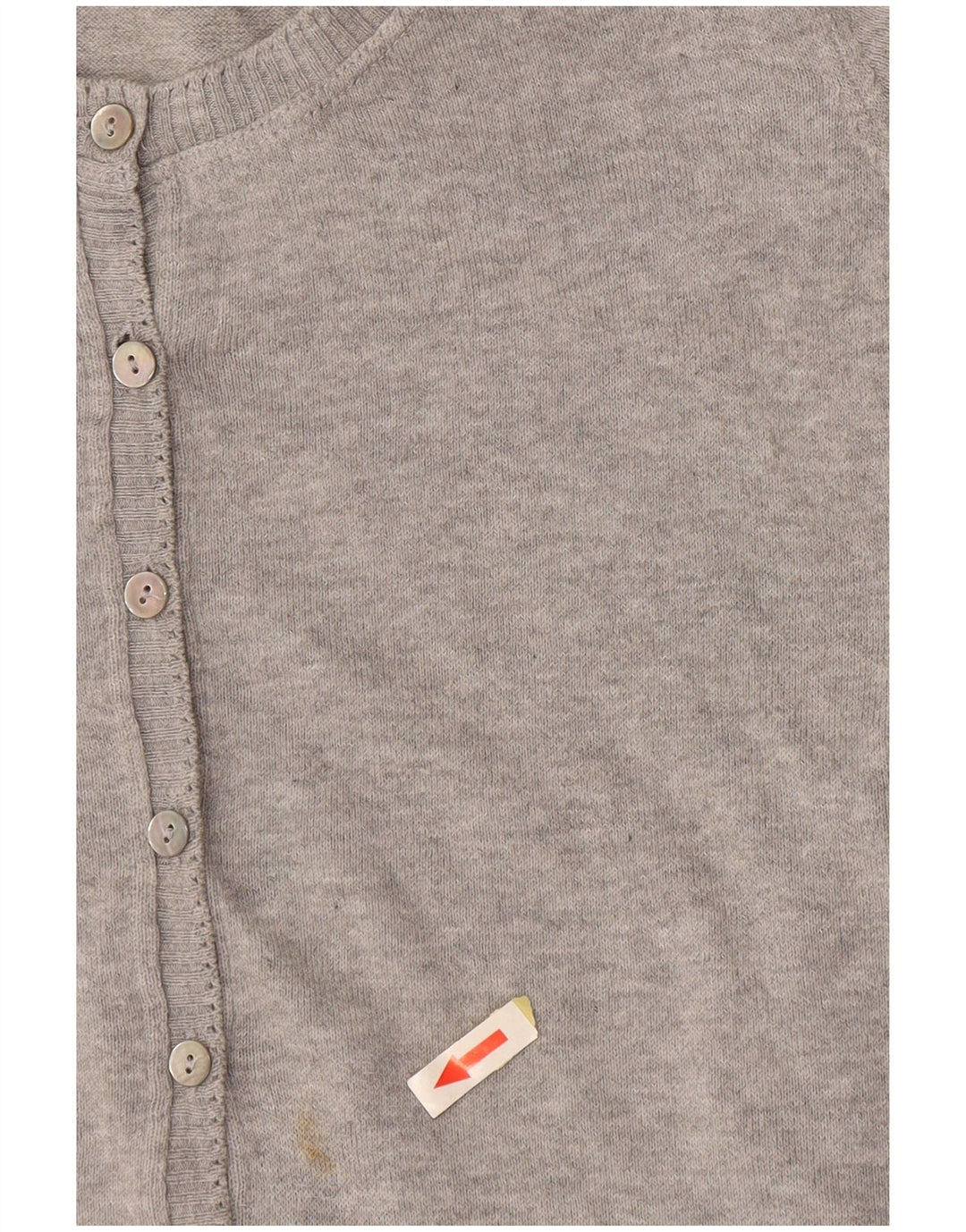 BENETTON Pull cardigan à manches courtes pour femme UK 12 Gris moyen moucheté