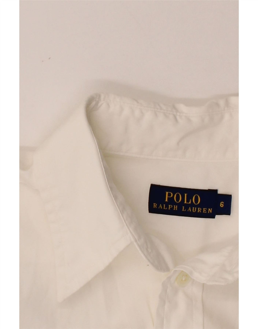 POLO RALPH LAUREN Womens Longline Shirt US 6 Medium White Cotton Vintage Polo Ralph Lauren and Second-Hand Polo Ralph Lauren from Messina Hembry 