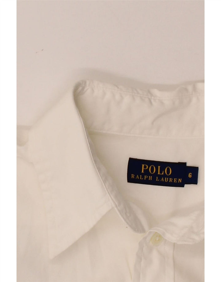 POLO RALPH LAUREN Womens Longline Shirt US 6 Medium White Cotton Vintage Polo Ralph Lauren and Second-Hand Polo Ralph Lauren from Messina Hembry 