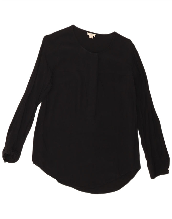 J. CREW Chemisier à manches longues pour femme UK 10 Small Noir Viscose