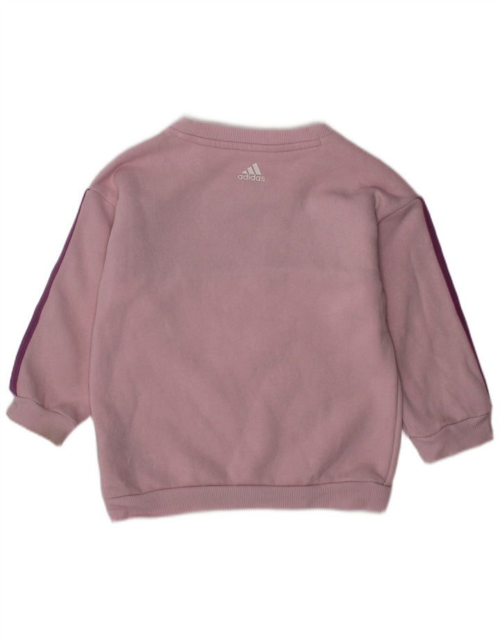 ADIDAS Sweat-shirt graphique pour bébé fille 9-12 mois Rose Colourblock