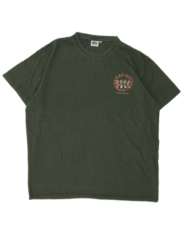 Weird Fish T-Shirt graphique homme haut 2XL coton vert