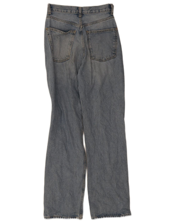 Zara Jean droit taille haute effet vieilli pour femme EU 32 2XS W22 L28 Bleu