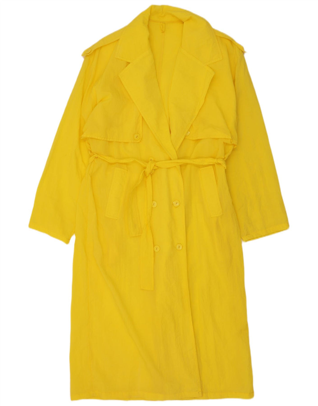 vintage Femme Trench Coat UK 14 Jaune Moyen