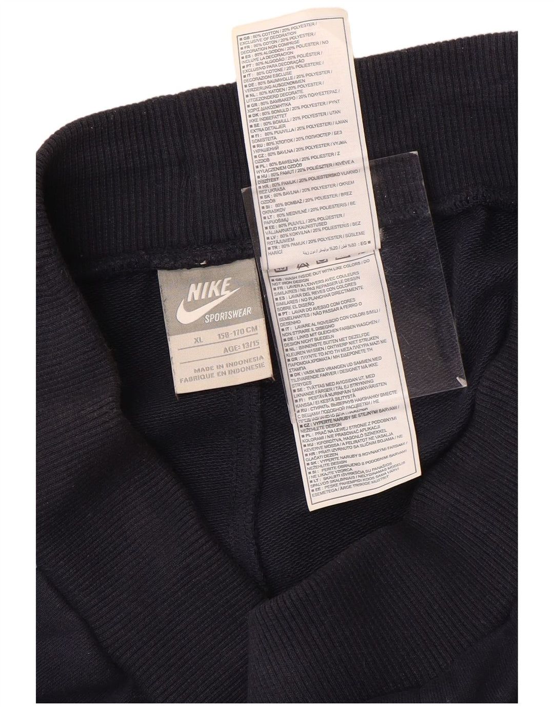 NIKE Pantalon de survêtement pour garçon 13-14 ans XL Bleu marine Colourblock Coton