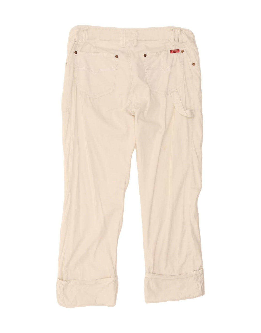 GUESS Womens Straight Cropped Trousers W29 L25 White Vintage Guess and Second-Hand Guess from Messina Hembry 