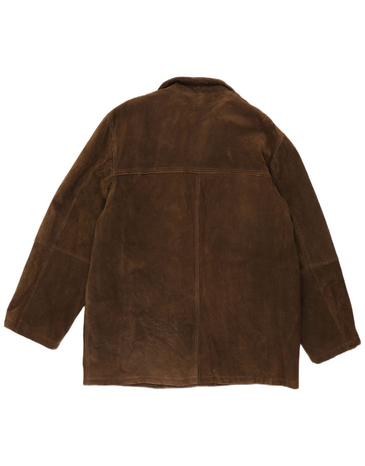 veste en daim homme vintage UK 42 XL cuir marron
