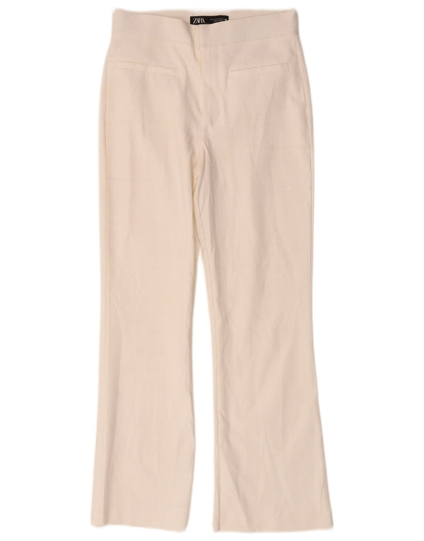 Pantalon décontracté Bootcut femme Zara petit W26 L26 coton blanc
