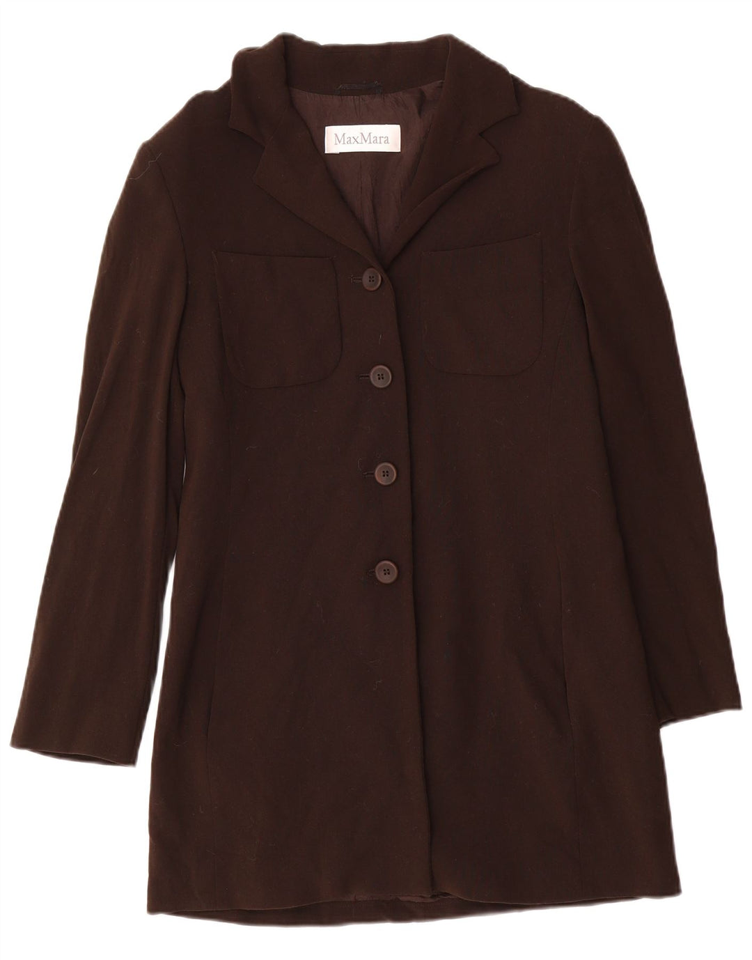 Max Mara Manteau pour femme UK 10 Petite laine marron