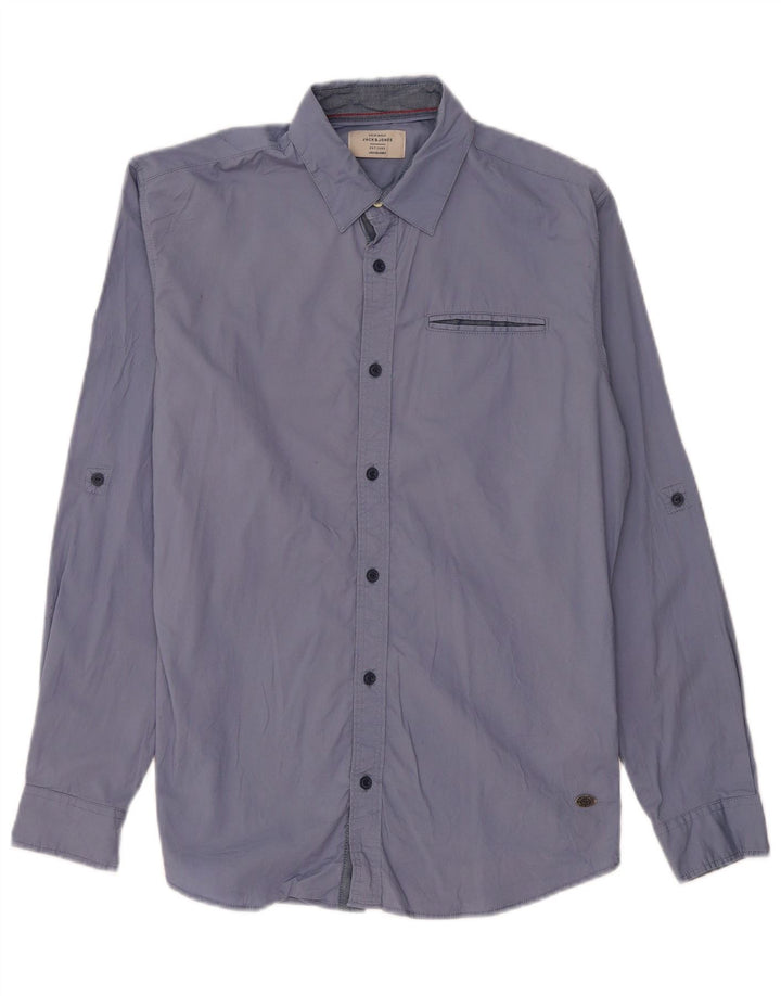 JACK & JONES Chemise Homme Bleu Moyen Coton