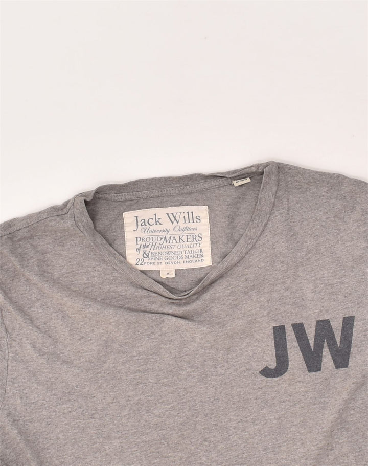 JACK WILLS Mens Graphic T-Shirt Top Small Grey Cotton | Vintage Jack Wills | Thrift | Second-Hand Jack Wills | Used Clothing | Messina Hembry 