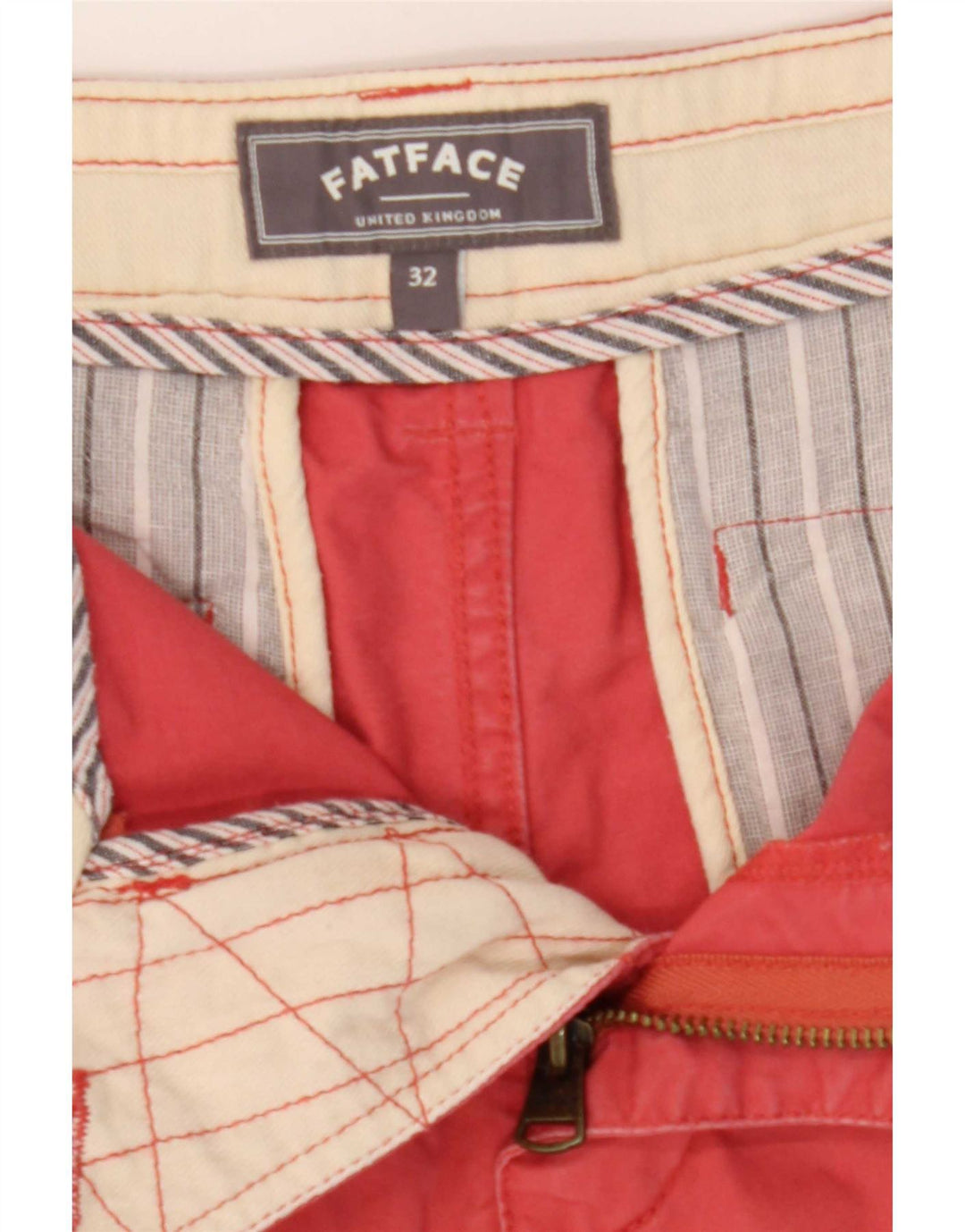 Fat Face Short Chino Homme W32 Coton Rouge Moyen