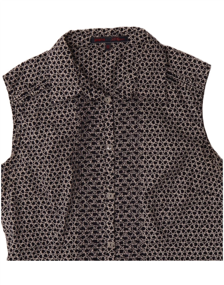 Les Copains Femme Chemisier Chemise Sans Manches IT 42 Coeur Bleu Marine Moyen