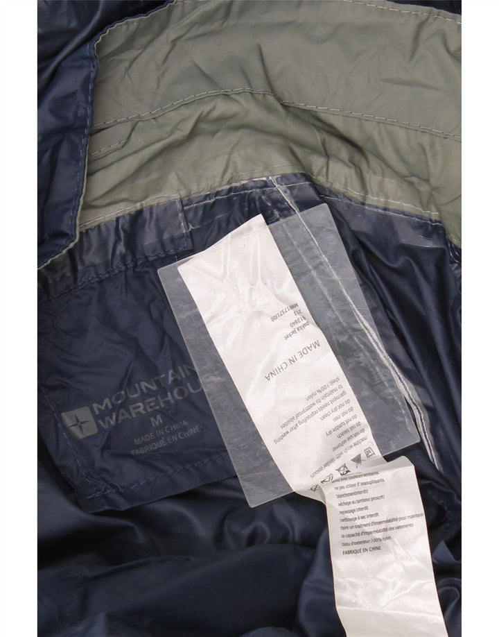 MOUNTAIN WAREHOUSE Mens Hooded Rain Jacket UK 38 Medium Navy Blue Nylon