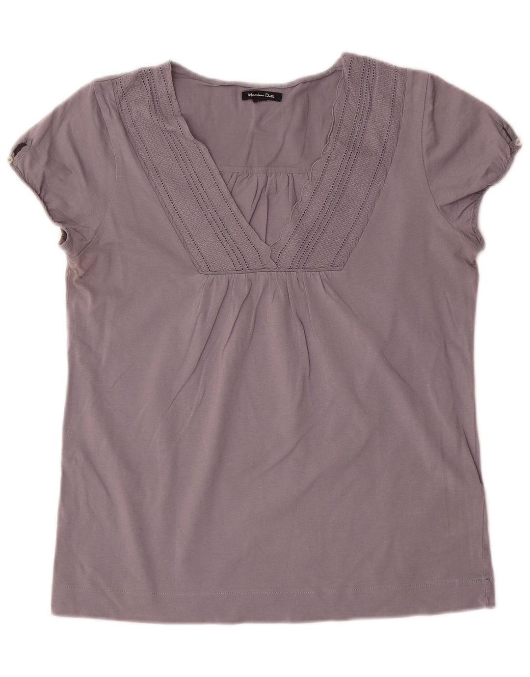 MASSIMO DUTTI Chemisier Femme Top UK 14 Large Gris Coton