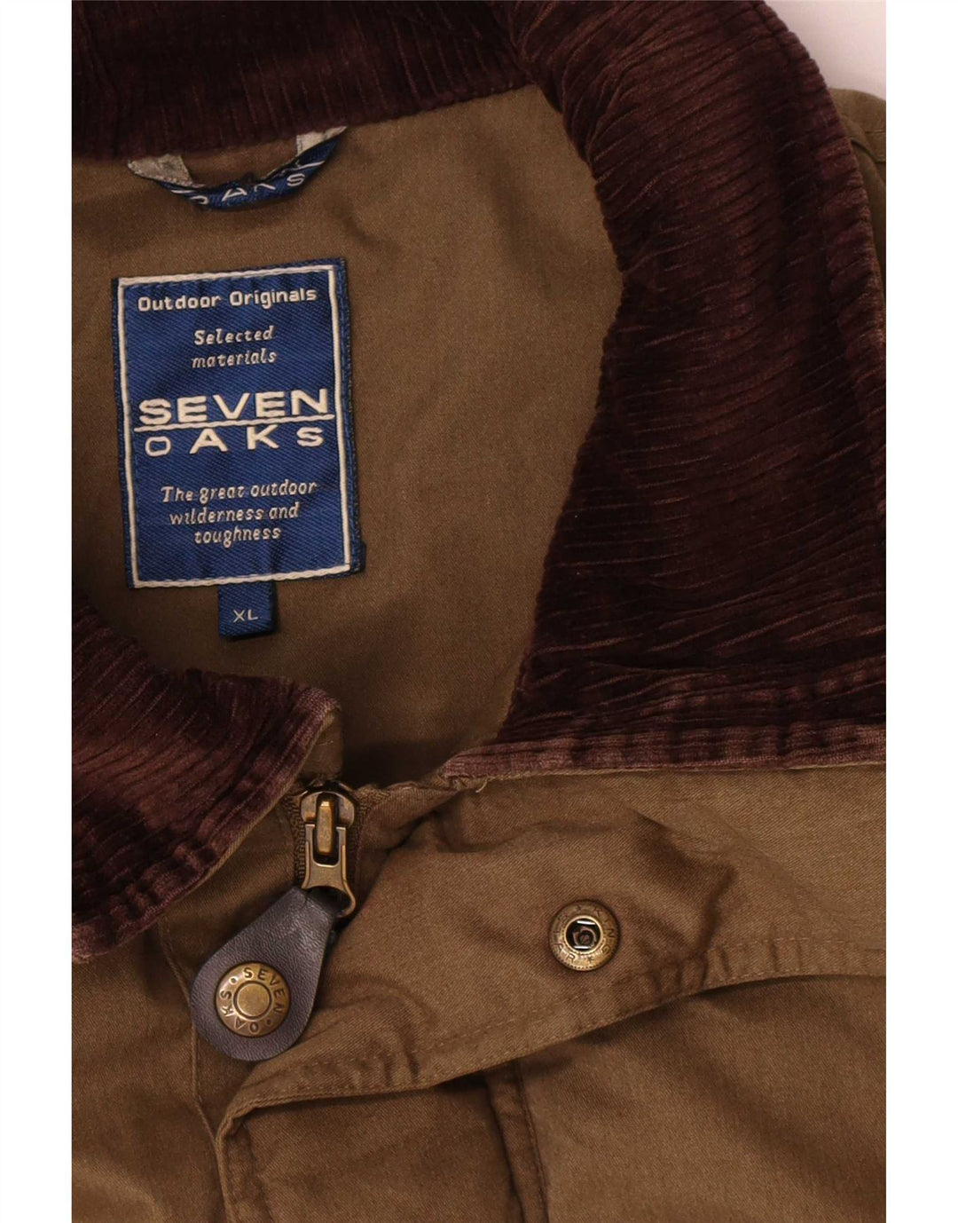Seven Oaks Manteau coupe-vent pour homme UK 42 XL Kaki Polyester