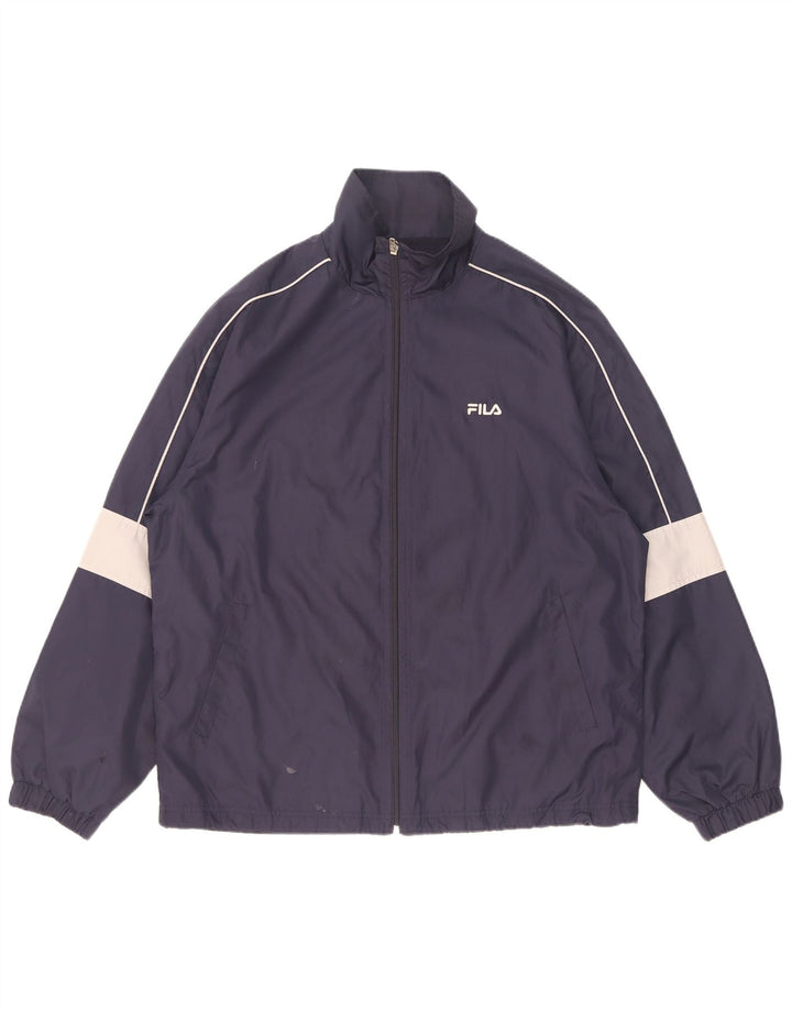 Fila Veste de Pluie Homme UK 38 Medium Bleu Marine Colorblock Polyester
