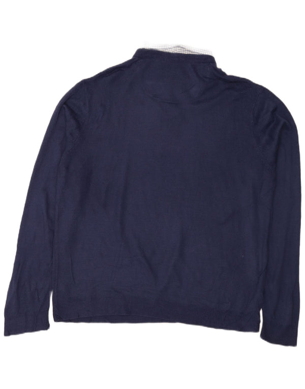 Pierre Cardin Pull col V pour homme 2XL Bleu marine Acrylique