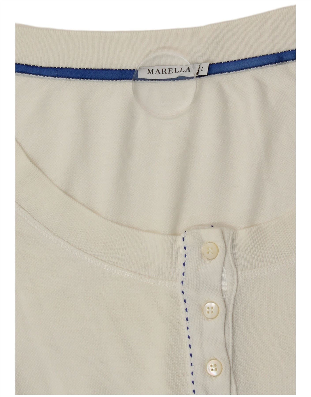 Marella Haut à manches longues pour femme UK 14 Large en coton blanc cassé