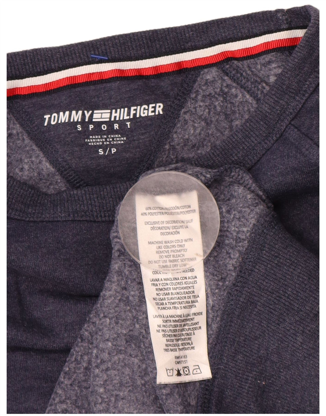 TOMMY HILFIGER Sweat-shirt surdimensionné pour femme UK 10 Small Bleu marine