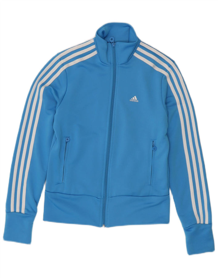 ADIDAS Veste de survêtement pour femme UK 10 Petit Bleu Polyester