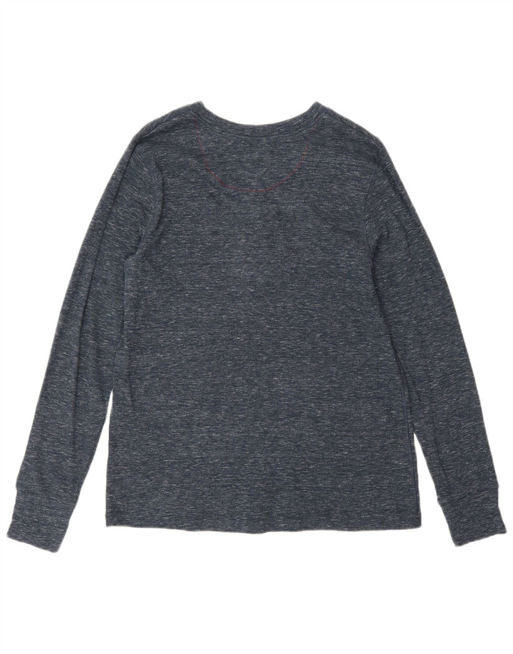 Levi's Top à manches longues pour femme UK 12 Bleu marine moyen en coton moucheté classique
