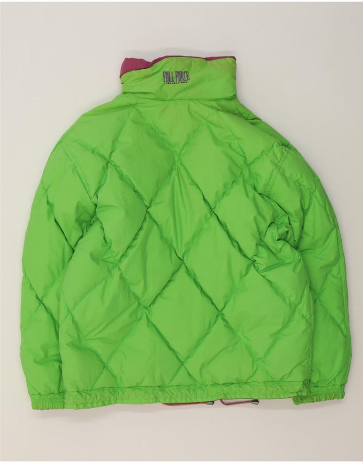 vintage Femme Réversible Veste Rembourrée UK 14 Grand Coton Violet