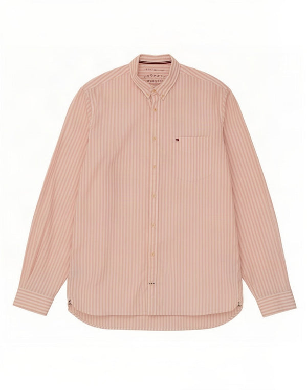 Tommy Hilfiger Chemise Homme XL Coton Rayé Rose