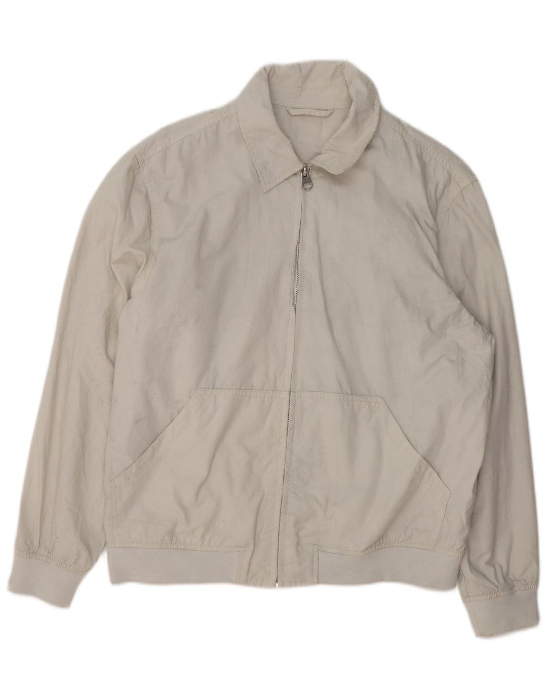 Zara Veste Bomber Homme UK 40 Large Nylon Blanc