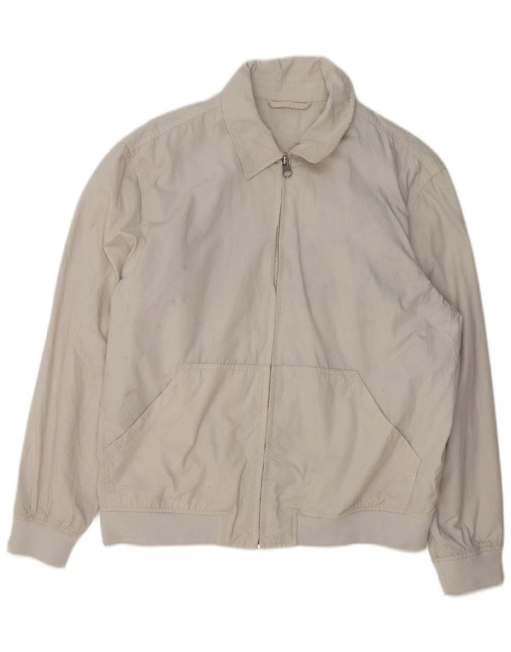 Zara Veste Bomber Homme UK 40 Large Nylon Blanc