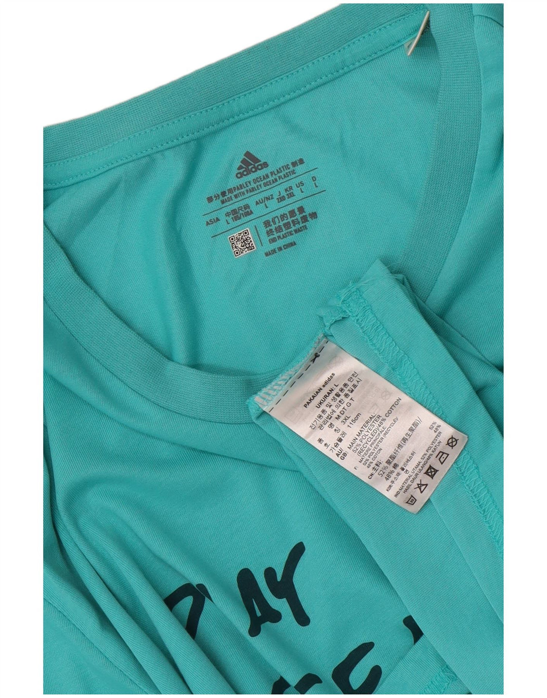 Adidas T-shirt graphique pour hommes, grand, bleu, polyester