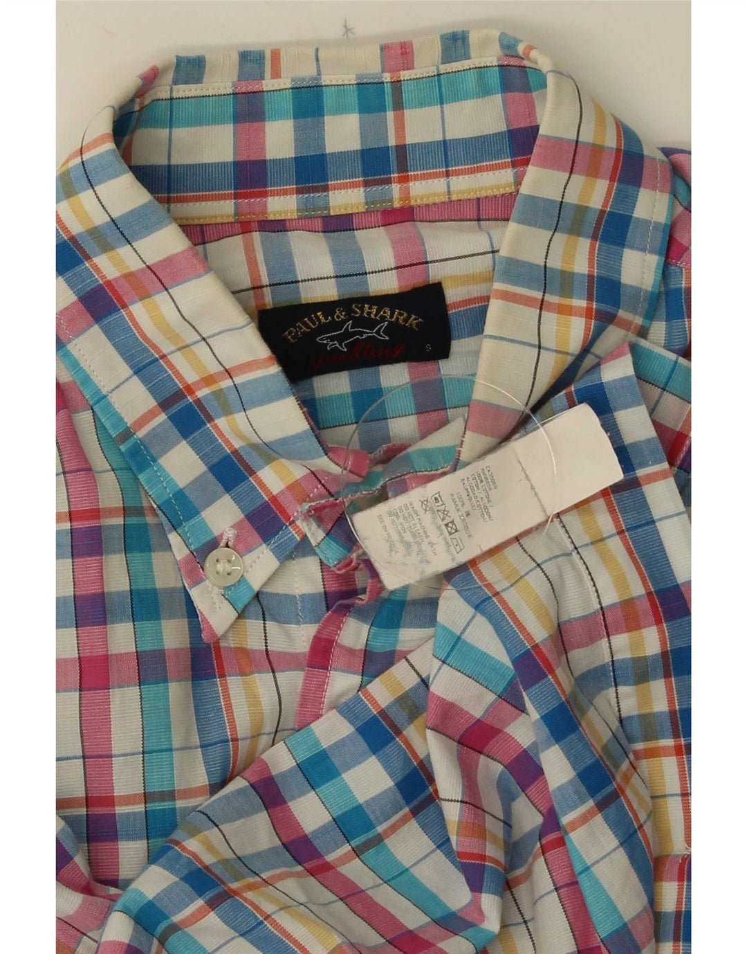 Paul & Shark Chemise à Manches Courtes Homme Petit Carreau Multicolore Coton