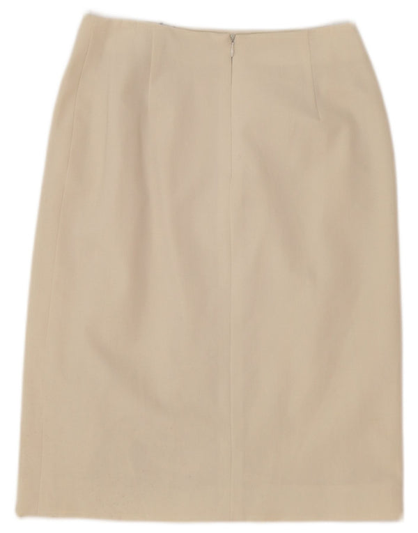 Gianfranco Ferre Jupe crayon femme UK 10 Small W27 Polyester blanc cassé