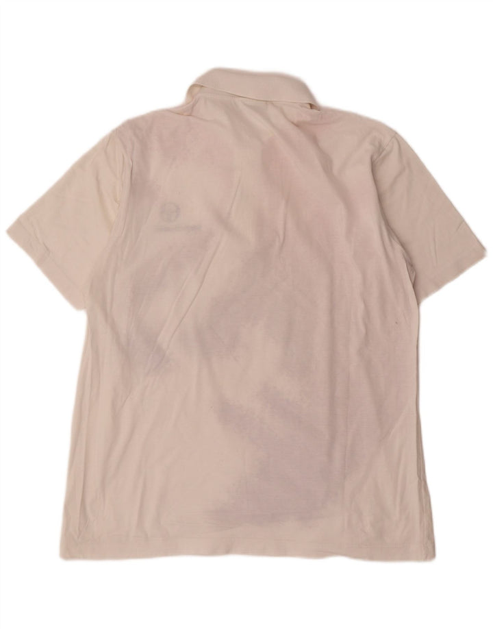 Sergio Tacchini Polo à Motif Abstrait Homme Blanc Moyen Coton