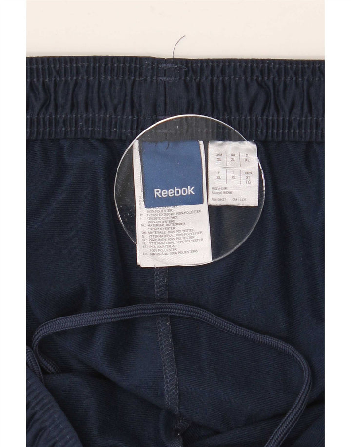 Reebok Pantalon de Survêtement Graphic Homme XL Bleu Marine Colorblock Polyester
